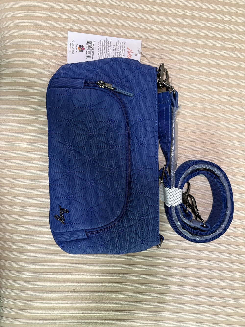 Lug Flyer Matte Luxe Convertible Crossbody Bag Sapphire Blue-NWT